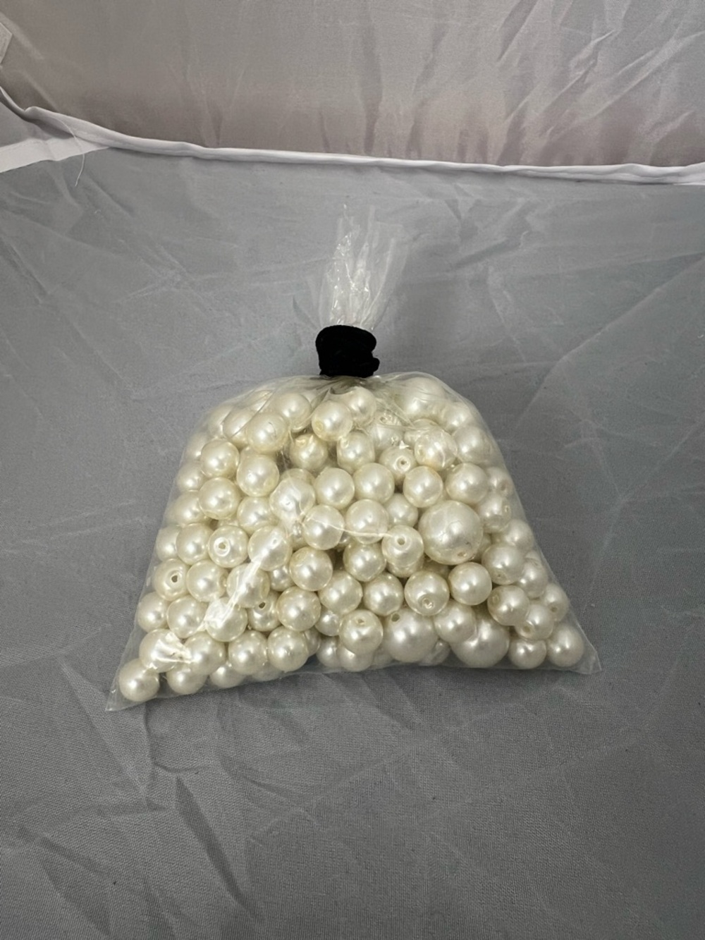 Bag of White Pearl Beads - Assorted Sizes